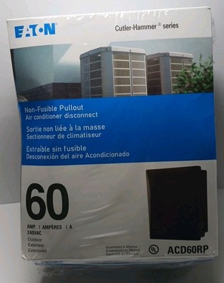 Eaton Cutler-Hammer ACD60RP 60 Amp 240V Non-Fusible AC Disconnect OutdoorNEW