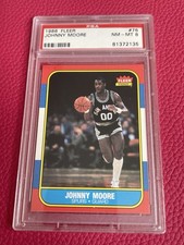 1986 FLEER #76 JOHNNY MOORE ROOKIE RC PSA 8