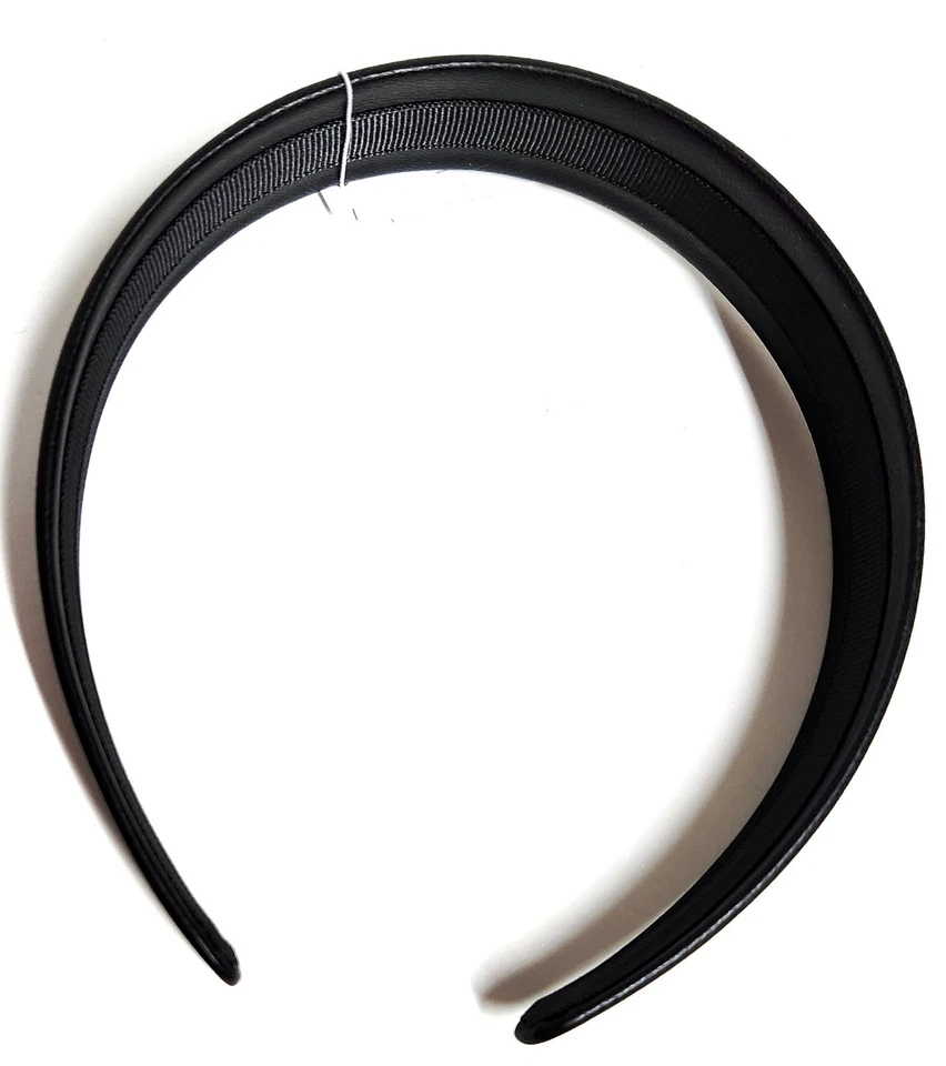 J.Crew заводской искусственной кожи обруч для волос в черный один размер CA907 новый с ярлыками - Изображение 3 из 4