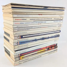 Vintage American Airlines Timetables, 1980s & 1990s - Air Travel Ephemera