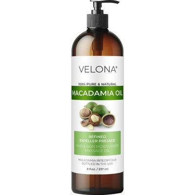 Macadamia Nut Oil By Velona - 8 Fl Oz | Refined | Cooking, Skin, Hair, Body