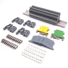 Erayco DIN Rail Terminal Blocks Kit 20PCS UK2.5B Terminal Blocks 12 AWG Gauge...