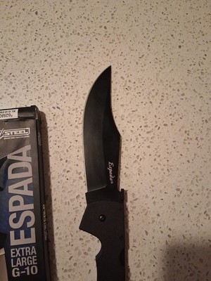 Cold Steel Espada Xl Aus10a 7.5 Inch Blade Black G10 Handle