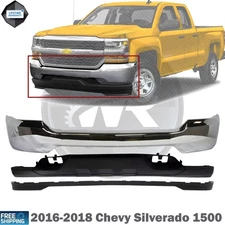 Front Bumper Chrome & Valance Textured Kit For 2016-2018 Chevy Silverado 1500