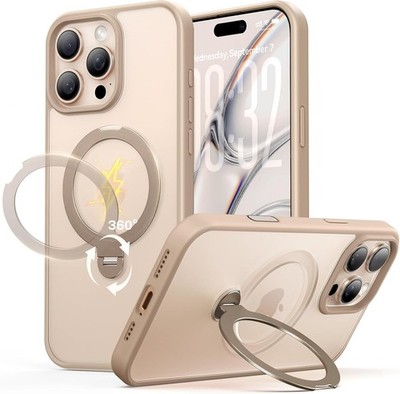iPhone 16 Pro Max Case: 360° Spin Magnetic Stand, Camera Control Button, Slim Co