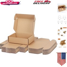 Versatile Flat-Packed Mailer Boxes - 25 Count Brown 7x5x2 Gift Packaging