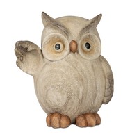 Dekofigur Eule Wood In Holzoptik H. 26Cm Braun Aus Kunststein Formano H25