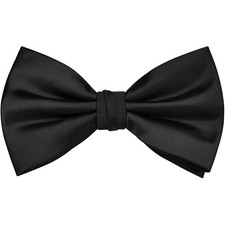 Branduce Mens Solid Color Adjustable Pre-tied Bow Tie for Men Party Black