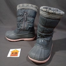 Totes Evelynt Gray and Pink Toddler Snow Boots Size 7T
