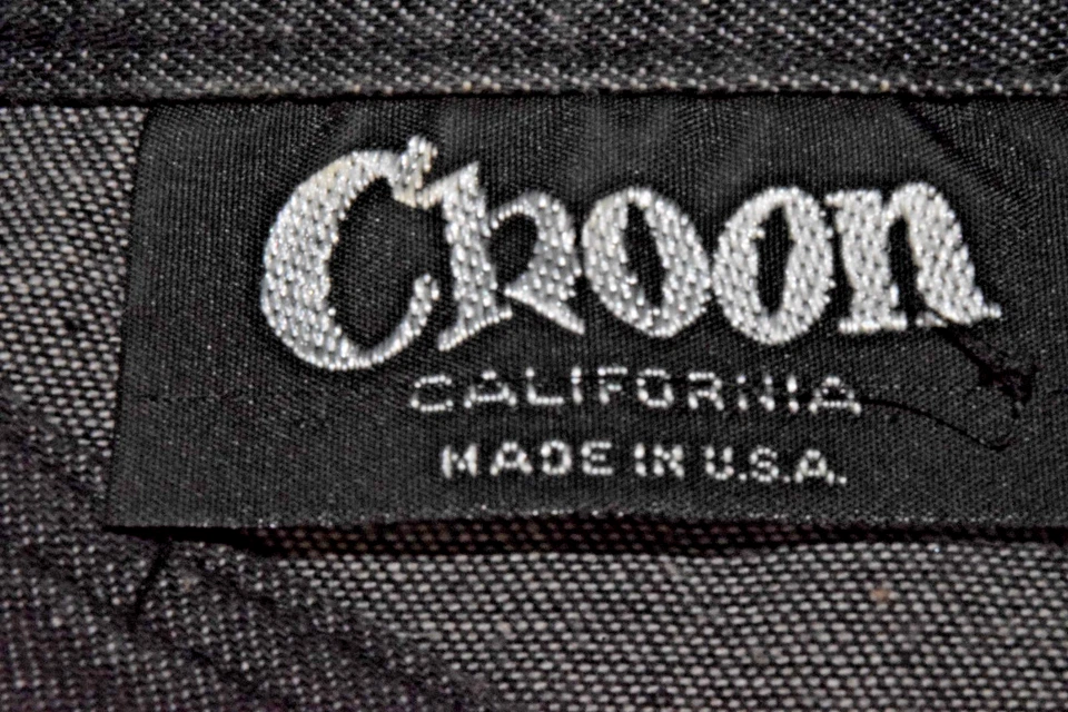 Vintage Jean Shirt Dress Choon California Sz S 80s Charcoal Denim Button Down - Image 3 of 4