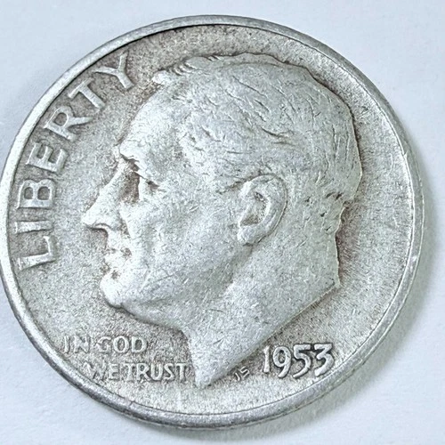 1953 S Roosevelt 10c Dime 90% Silver Circulated Coin #7794