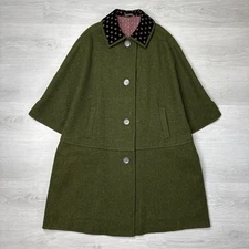 Vintage Ein WF Modell Vienna Wool Cape Poncho Silk Lining Viribus Unitis Button 