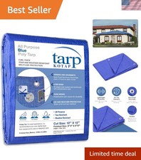 10 x 10 Ft Heavy-Duty Waterproof Blue Poly Tarp Perfect for Outdoor Protection