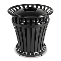 Rubbermaid Commercial Weathergard Series Container Round Steel 32 Gal Black on sale Rubbermaid Commercial Weathergard Series Container Round Steel 32 Gal Black on sale