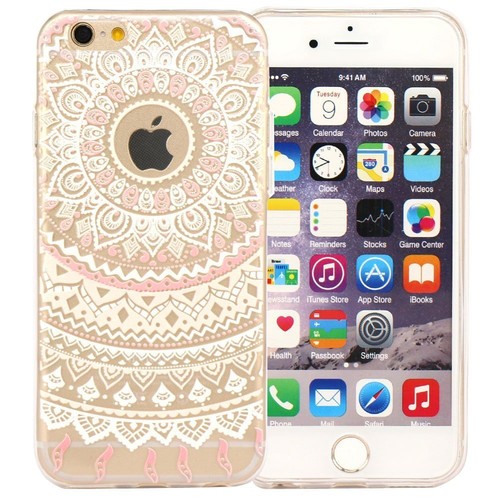 Pour iPhone 5/6/7/8/X Étui transparent en silicone en motif Mandala créatif - Photo 2 sur 37