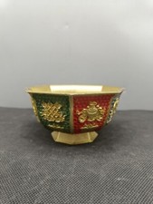 Collection of Antique Bronze Artifacts Octagonal Colored Bowls