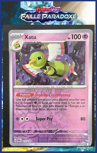 Carte Pokémon Xatu 072/182 Holo Reverse EV4 Faille Paradoxe Ecarlate et Violet