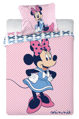 Disney Baby Kinder Bettwäsche Minnie Mouse Punkte pink 100x135 cm 100% Baumwolle