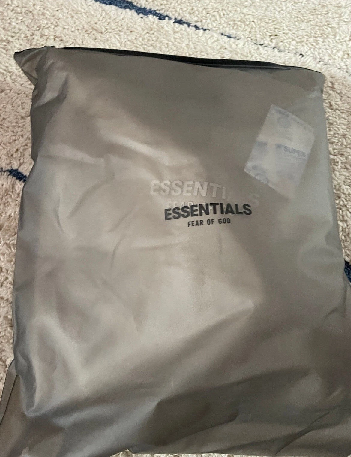 FEAR OF GOD Felpa con cappuccio Essentials paura di dio nuvola argento NUOVISSIMA