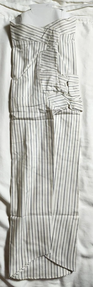 Camisa de vestir Valentino para hombre abotonada a rayas color marfil talla 16 32-33 Foto 3 de 4