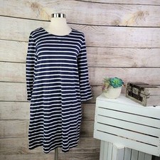 Gap Women's Navy Striped Fitted Long Sleeve Shirt Dress Size XL Extra Large
