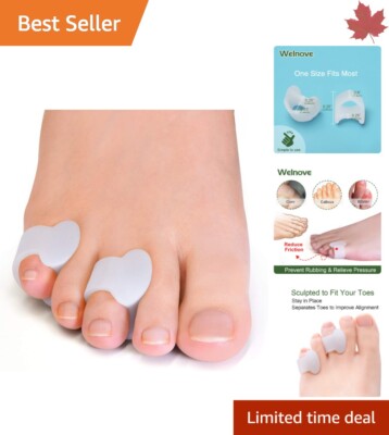 Comfortable Gel Toe Separator - Pinky Toe Spacers - Stay in Place - Pack of 12