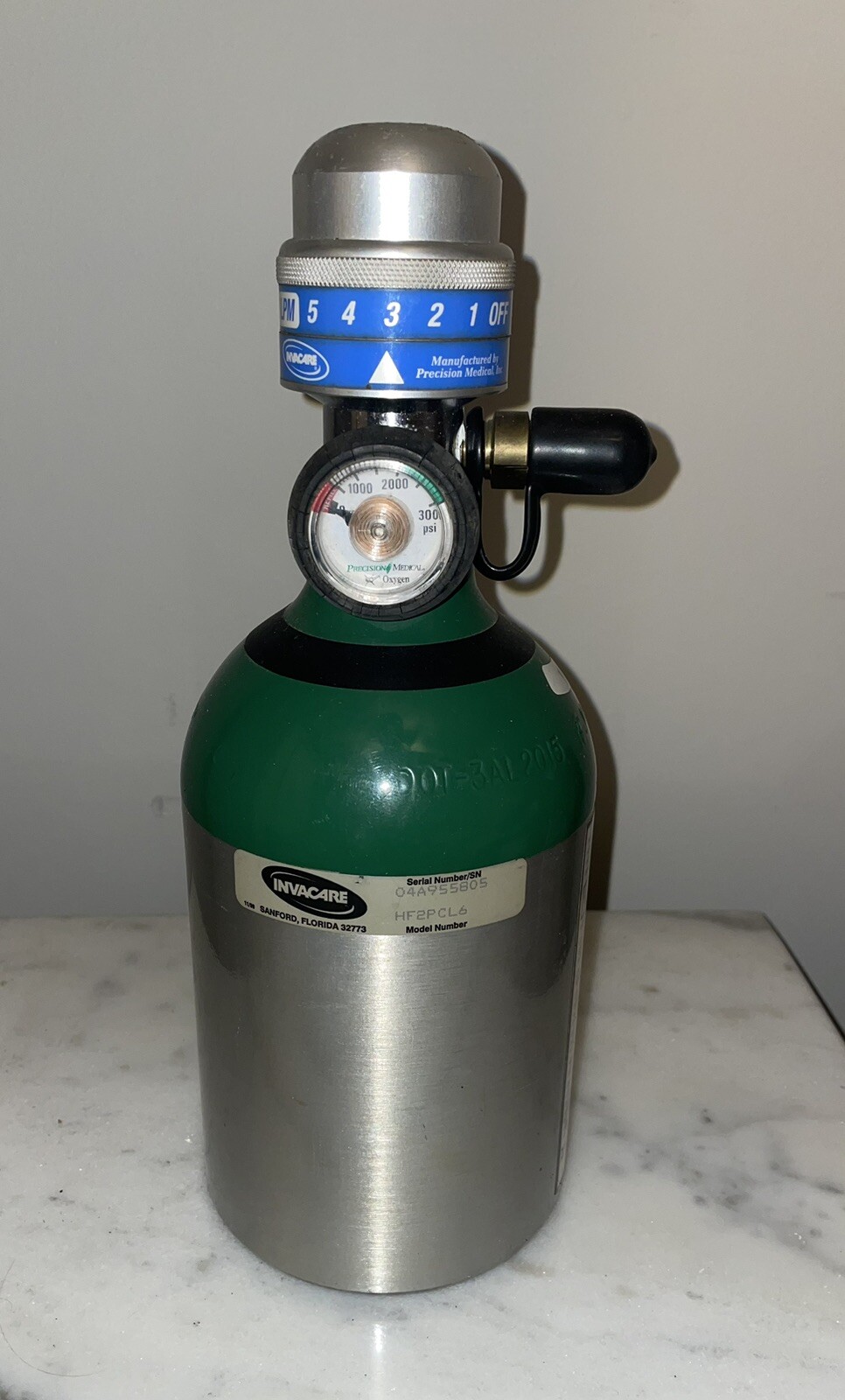 INVACARE HOMEFILL OXYGEN O2 TANK WITH BUILT IN CONSERVING REGULATOR