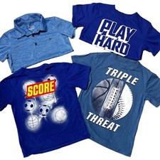 Bundle of 4 Place Old Navy Activewear T-Shirts Play Hard Score Boy  s Sz 5/6