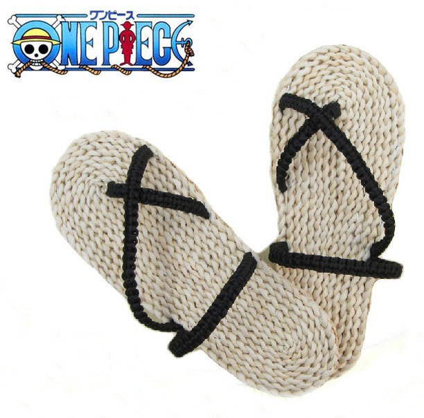 One Piece Monkey D Luffy Sandals Shoes Straw Flip Flops Cosplay Shoes