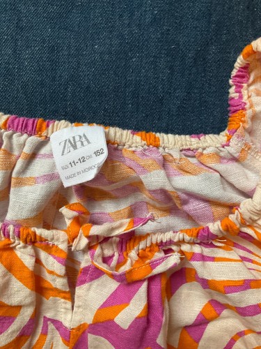 ZARA GIRLS "RETRO" LINEN ROMPER SIZE 11/12 - Picture 2 of 3