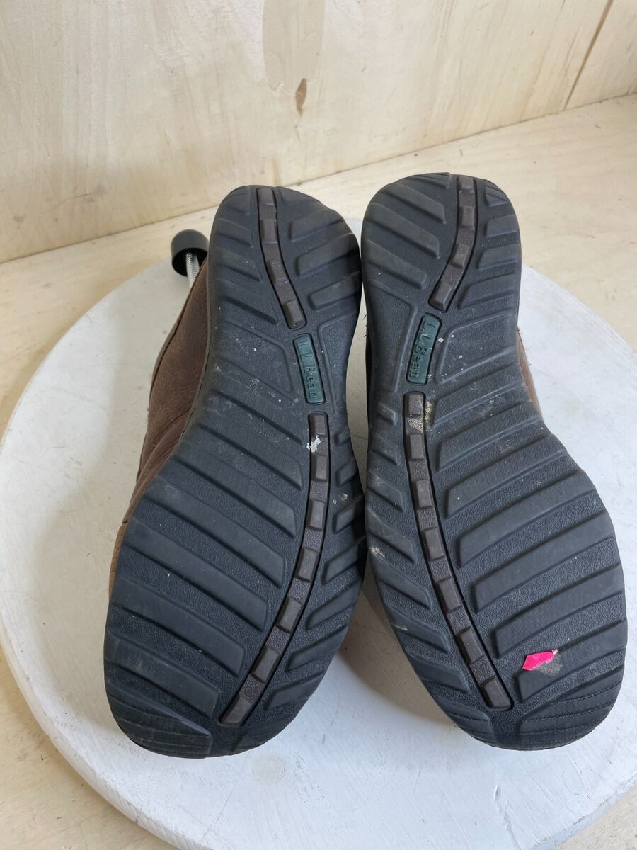 Men's L.L.Bean 11M Brown Leather Slip On Mule Clog Shoes Fur Men's L.L.Bean 11M Brown Leather Slip On Mule Clog Shoes Fur