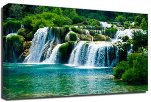 Paysage Nature Cascade Jungle Imprime Toile Encadre Art Cadeau D Anniversaire Ebay