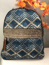 Myra Blue Breeze Canvas With Hairon Backpack