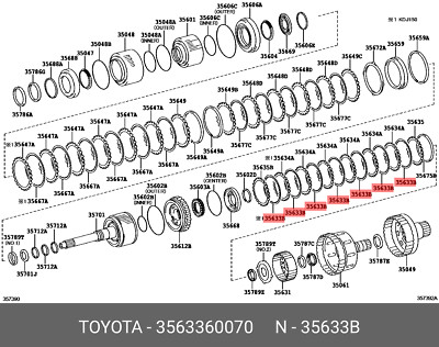 Scheibe, Kupplung für Vorwärts Lamellenkupplung, 3563360070 für TOYOTA 35633-60070