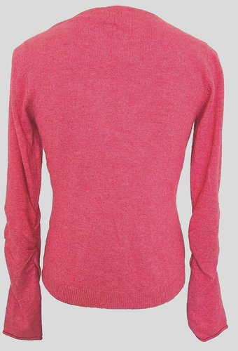 OILILY Cashmere Wool Viscose blend Women's Pink Open Cardigan Ruched detail XS - Picture 2 of 5