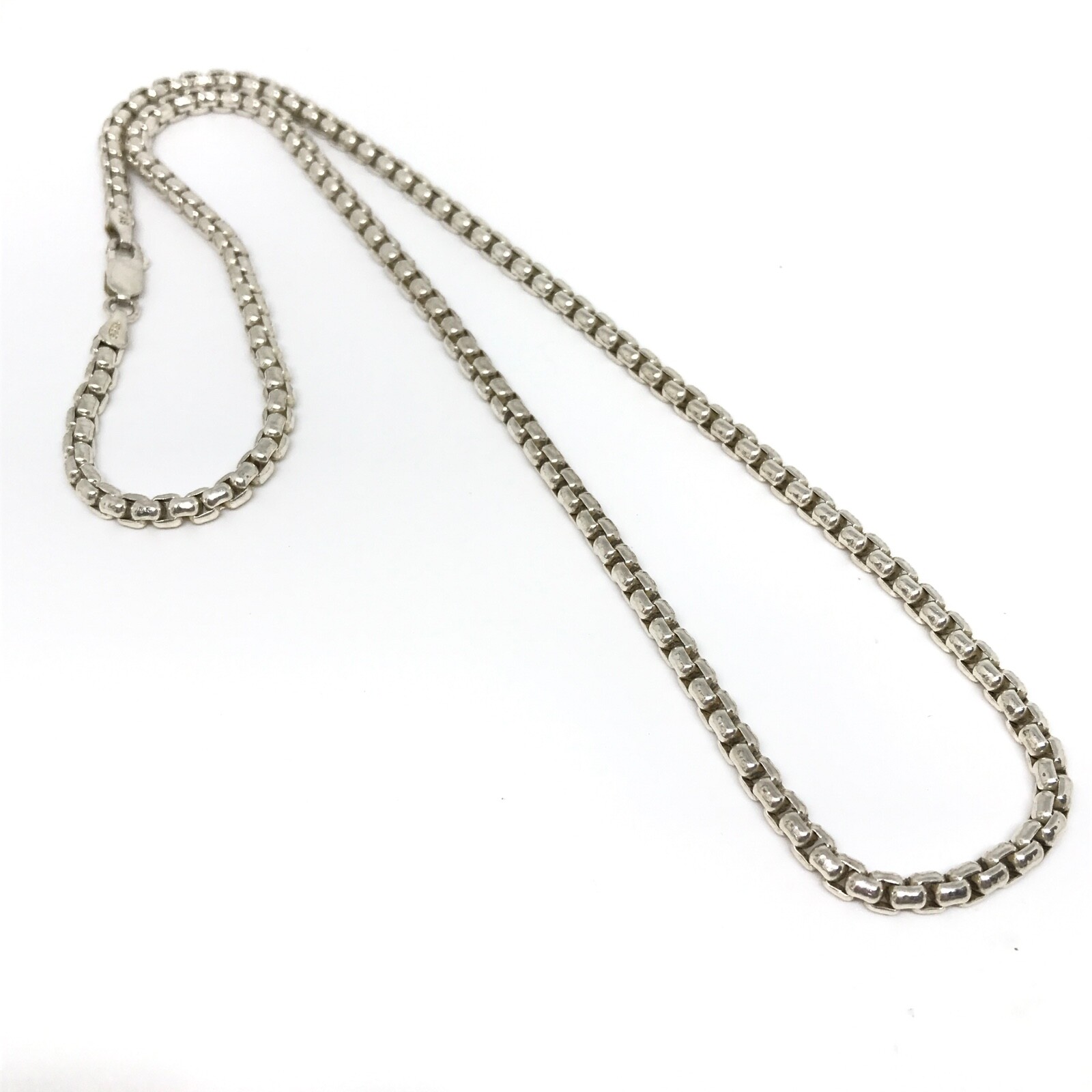 925 FAS Italy Necklace Sterling Silver Box Chain Neck… Gem