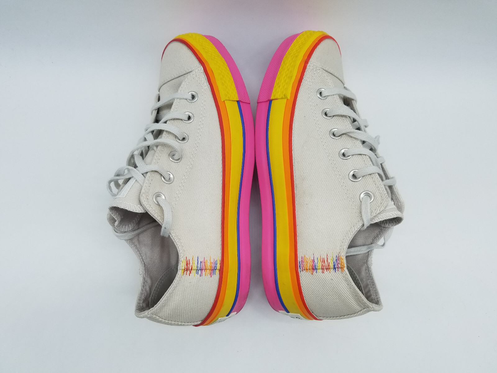 Converse CTAX Lift OX Platform Rainbow Canvas Women's… Gem