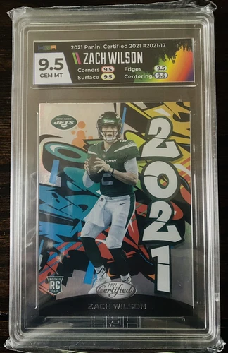 2021 Panini Certified Zach Wilson Graffiti Rookie #2021-17 HGA 9.5 GMT NY Jets