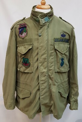 ジャケット・アウター 80s Irish Army Combat Jacket Genuine 1980s US Army Issue Olive Green 107 M65 Badged Combat