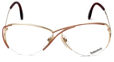 Rodenstock German Designer Reading Glasses 828 Gold & Red 59mm Oversized Rimless