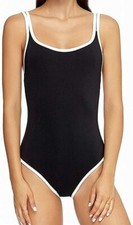 JETS Swimwear L4156 Black Classique Double Strap One-Piece Women's Size 10