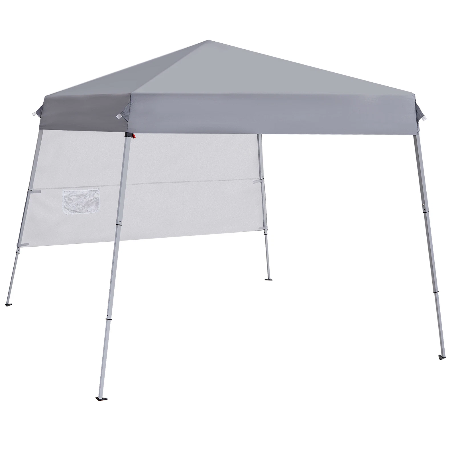Outdoor Pop Up Canopy Beach Camping Canopy with 1 Sun Wall Backpack Bag Gray