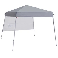 Outdoor Pop Up Canopy Beach Camping Canopy with 1 Sun Wall Backpack Bag Gray