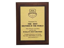LEMONSODA World's Greatest Plaque (Best Brother in The World) - Gold