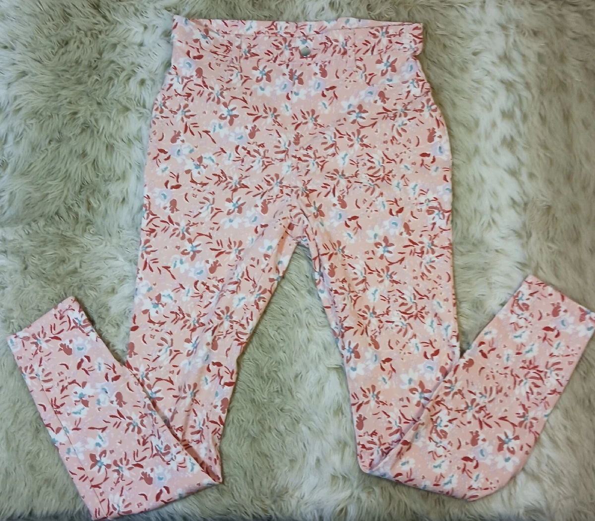 Time and Tru Jeggings Womens Size M (8 - 10) Stretch Pink Print