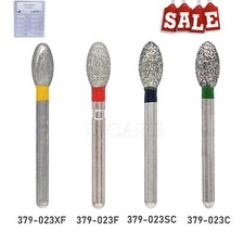 10Pcs Dental Diamond Burs Egg Football 379/023 Grit High Speed Burr FG Handpece