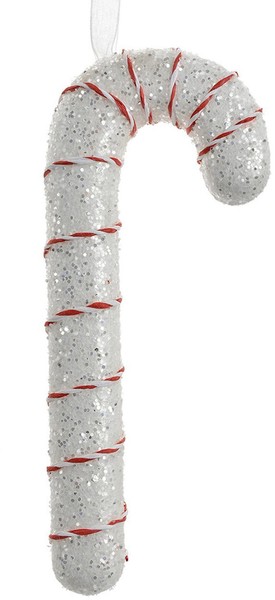 Clayre & Eef 66105 WeihnachtsanhäNger Zuckerstange Weiß Rot 8X3X17 Cm-image