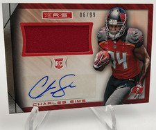 CHARLES SIMS ROOKIE JERSEY AUTO Card 2014 Leaf R&S Signed SP/99 BUCCANEERS. rookie card picture