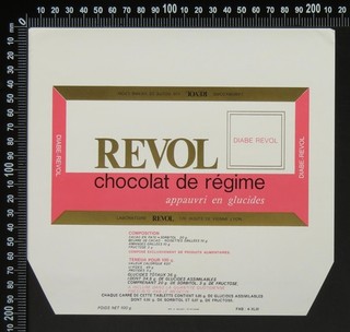 4 Original Vintage Revol (France) 2 pairs of 100g Dietetic Chocolate Wrappers