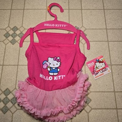 Y2k Hello Kitty Deadstock NWT Dog Tank Tutu Pink Shirt Dress Rare Size Medium 